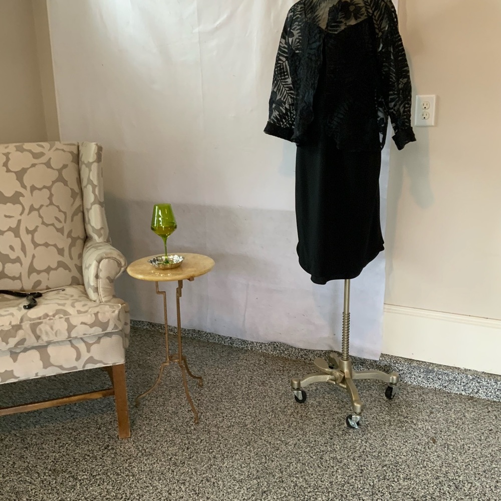 Black cocktail dress with jacket